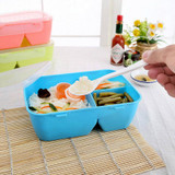 1x Convenient Lunch 3 Compartments With Bento Box Food Container Student New Tableware Dinnerware