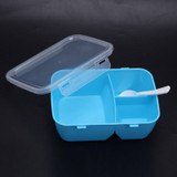 1x Convenient Lunch 3 Compartments With Bento Box Food Container Student New Tableware Dinnerware