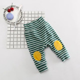 1st Winter Warm Boys Cotton Leggings Filles 6M Baby Dispear Pencil Pants Girls High Waist Strip Full Length Thicken Skinny Pants
