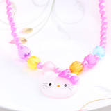 1Set=3Pcs New Three Hair Jewelry Sets Girls Necklace Bracelet Rings Kid Jewelry With Colorful Beads Sweet Candy Hair Accessories