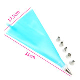 1Set Silicone Icing Piping Cream Pastry Bag with 6Pcs Stainless Steel Nozzle Sets Cake DIY Decorating Baking Tool Bakeware