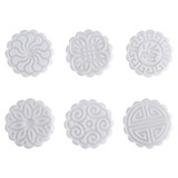 1Set Hand Pressure Moon Cake Cookies Mold DIY Tool With 6 Stamps Mid-autumn Festival forma de ABS para bolo