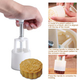 1Set Hand Pressure Moon Cake Cookies Mold DIY Tool With 6 Stamps Mid-autumn Festival forma de ABS para bolo