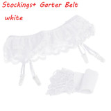 1Set Fashion Sexy Hot Women Lady Lace Soft Top Thigh-Highs Stockings + Suspender Garter Belt Black Leggings