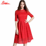 Sale Vestido New 2016 Summer Fashion Sexy Hollow Elegant Lace Party Dress High Quality Plus Size Women Clothing Casual Dresses