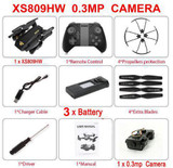 Sale Promotion Time ! RC Drone XS809W XS809HW Mini Foldable Selfie Drone with Wifi FPV 0.3MP 2MP Camera Altitude Hold Quadcopter