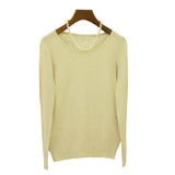 SALE 2016 Autumn Winter Women Casual Long Sleeves Cashmere Sweaters Back Hollow Out Wool Sweaters Women Pullovers Tops Wholesale