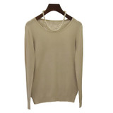 SALE 2016 Autumn Winter Women Casual Long Sleeves Cashmere Sweaters Back Hollow Out Wool Sweaters Women Pullovers Tops Wholesale