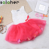 salaher Girls Baby Dresses Lace Flower Floral Petals Clothes Cute Princess Colorful Toddler Newborn Baby Girls Dress
