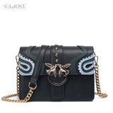 SAJOSE 2017 Female Brand Hand Bag Woman Messenger Bags Lady Rivet chain Women Fashion Leather Shoulder Bag Girl Crossbody Bags