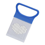 Saingace Easy Cut Onion Vegetable Tomato Slicer Cutter Stainless Steel Holder Slicing Cutter 1PC