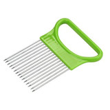 Saingace Easy Cut Onion Vegetable Tomato Slicer Cutter Stainless Steel Holder Slicing Cutter 1PC