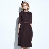 Vintacy summer vintage dress casual belt women dresse vestido 1950s vintage gray rockabilly dress spring women party dresses