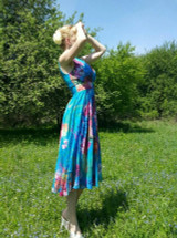 Vintacy 2017 women floral print dress a line v neck patchwork women dress spring summer dress long sleeve women party dresses Vintacy 2017 women floral print dress a line v neck patchwork women dress spring summer dress long sleeve women party dresses