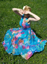 Vintacy 2017 women floral print dress a line v neck patchwork women dress spring summer dress long sleeve women party dresses Vintacy 2017 women floral print dress a line v neck patchwork women dress spring summer dress long sleeve women party dresses