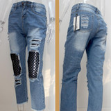 VILACOROA Mesh black fishnet ripped jeans women pants Cool denim vintage straight jeans for girl Mid waist casual pants female