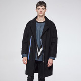 VIISHOW Mens Long Coats Autumn Winter Men's Fashion Zip Long Trench Coat Jacket Pea Coat Overcoat British Style FC40564