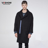 VIISHOW Mens Long Coats Autumn Winter Men's Fashion Zip Long Trench Coat Jacket Pea Coat Overcoat British Style FC40564