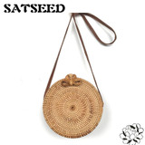 Vietnam Hand Woven Bag Round Rattan Straw Bags Bohemia Style Beach Circle Bag INS Popular