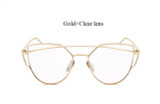 VictoryLip Women Brand Designer Cat Eye Mirror Sunglasses Rose Gold super star Lady Fashion Sun Glasses Female 2017 Newest