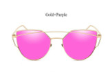 VictoryLip Women Brand Designer Cat Eye Mirror Sunglasses Rose Gold super star Lady Fashion Sun Glasses Female 2017 Newest