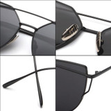 VictoryLip Women Brand Designer Cat Eye Mirror Sunglasses Rose Gold super star Lady Fashion Sun Glasses Female 2017 Newest