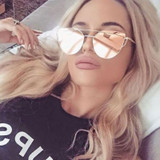 VictoryLip Women Brand Designer Cat Eye Mirror Sunglasses Rose Gold super star Lady Fashion Sun Glasses Female 2017 Newest