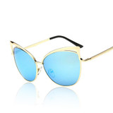 VictoryLip Women Cat Eye Sunglasses Hollow Sunglasses Sexy Celebrity Female Shades UV400 Mirror Retro Cateye Big Sun Glasses