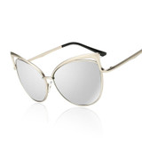 VictoryLip Women Cat Eye Sunglasses Hollow Sunglasses Sexy Celebrity Female Shades UV400 Mirror Retro Cateye Big Sun Glasses