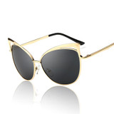 VictoryLip Women Cat Eye Sunglasses Hollow Sunglasses Sexy Celebrity Female Shades UV400 Mirror Retro Cateye Big Sun Glasses