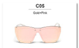 VictoryLip Oversized Rimless Men Women Brand Designer Large Frame Mirror Sunglasses Male Shades UV400 Mirror Sun Glasses Female