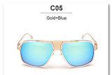 VictoryLip Oversized Men Women Square Sunglasses Brand Designer Mirror Sun Glasses Metal Frame Vintage Cool  High quality male