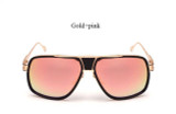 VictoryLip Oversized Men Women Square Sunglasses Brand Designer Mirror Sun Glasses Metal Frame Vintage Cool  High quality male
