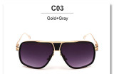 VictoryLip Oversized Men Women Square Sunglasses Brand Designer Mirror Sun Glasses Metal Frame Vintage Cool  High quality male
