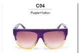 VictoryLip Fashion Celebrity Brand Designer Women Sunglasses Sun Glasses Flat Top Shield Lady Female Superstar Oversize Shades