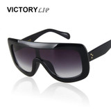 VictoryLip Fashion Celebrity Brand Designer Women Sunglasses Sun Glasses Flat Top Shield Lady Female Superstar Oversize Shades