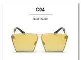 VictoryLip Fashion Luxury 2016  Men Oversized Flat  Square sunglasses Women Brand Designer Beach Metal Mirror Lens Sun Glasses