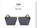VictoryLip Fashion Luxury 2016  Men Oversized Flat  Square sunglasses Women Brand Designer Beach Metal Mirror Lens Sun Glasses