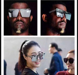 VictoryLip Fashion Luxury 2016  Men Oversized Flat  Square sunglasses Women Brand Designer Beach Metal Mirror Lens Sun Glasses