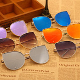 VictoryLip 2016 New Cat eye Brand Designer Sunglasses Women FeMale Fashion  Metal Frame Lady UV400 Mirror Gothic Sun Glasses
