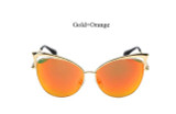 VictoryLip 2017 Fashion Cat Eye Rose Gold Mirror Sunglasses Women Brand Designer Metal Frame Lady Sun Glasses  Cateye Female