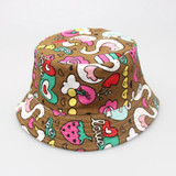 2-6T Baby Cartoon Print Bucket Sun Hat Floral Children Summer Panama Caps Baby Girls Fisherman Straw Hat Kids Boys Topee cap