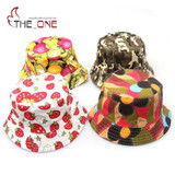 2-6T Baby Cartoon Print Bucket Sun Hat Floral Children Summer Panama Caps Baby Girls Fisherman Straw Hat Kids Boys Topee cap