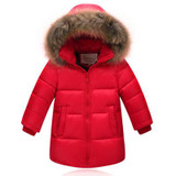 2-14Y Children Winter Coat 90% White Duck Down Boys Winter Jackets Big Real Fur Hooded Girls Winter Coat Kids Winter Clothes