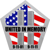 United in Memory 9/11 Twin Towers 5" Holographic Sticker