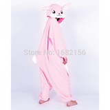 Unisex Adult Onesie Animal Kawaii Pink Rabbit Pajamas Fleece Onesie Cartoon Cosplay Costumes Sleepwear S-XL