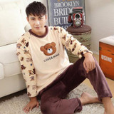 Sea Cloud Autumn and winter men thickening flannel Pajamas plus size sleepwear male cartoon coral fleece lounge set L-4xl