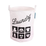 SDARISB Foldable Fabric Laundry Basket English Letter Folding Canvas Laundry basket Dirty Pouch Folding Laundry Storage Basket