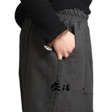 SCUWLINEN 2017 Linen Casual Pants Personality Loose Harem Pants Plus Size Elastic Waist Women's Pants Trousers for Women S10