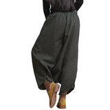 SCUWLINEN 2017 Linen Casual Pants Personality Loose Harem Pants Plus Size Elastic Waist Women's Pants Trousers for Women S10
